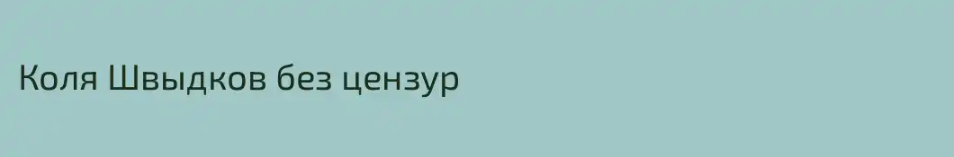 Коля Швыдков без цензур